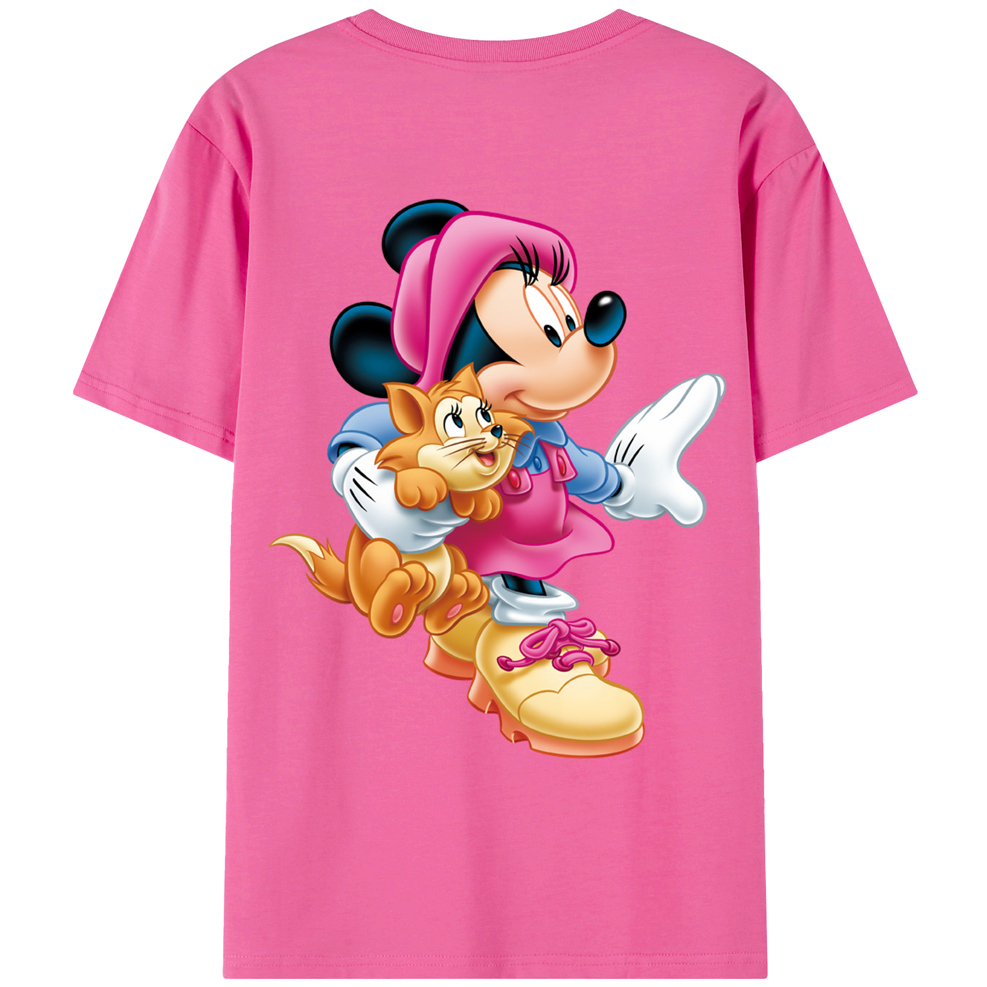 （画像用） ミッキーマウス Mickey Mouse レディース半袖Tシャツ(バックプリント)